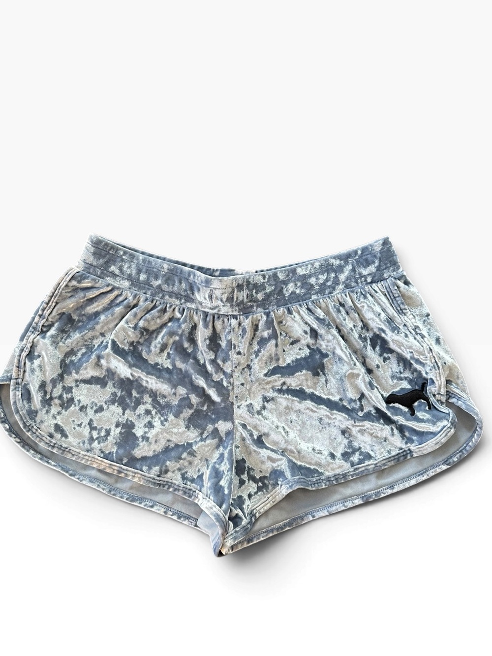 PINK Victoria's Secret Blue Crushed Velvet Athletic Shorts